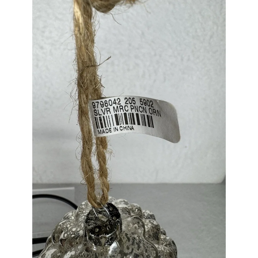 Pottery Barn Mercury Glass Pinecone Christmas Ornament 7